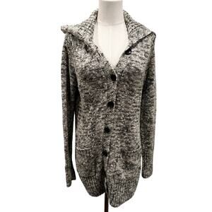 Caslon Marled Knit Long Cardigan Pockets Women M Cozy Fall Wool Blend Cozy Chic